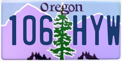 OR license plate 106HYW