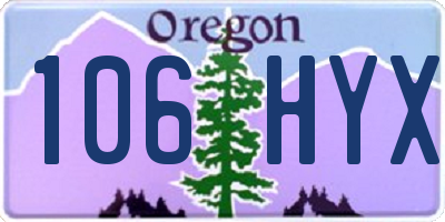 OR license plate 106HYX