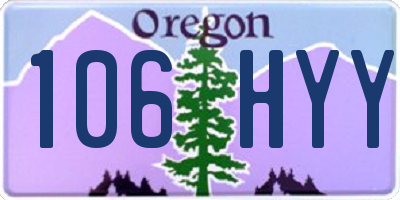 OR license plate 106HYY