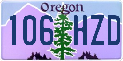 OR license plate 106HZD