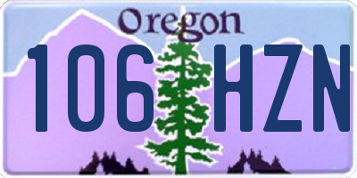OR license plate 106HZN