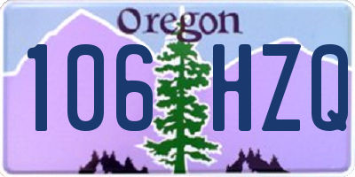 OR license plate 106HZQ