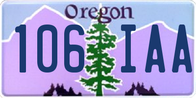 OR license plate 106IAA