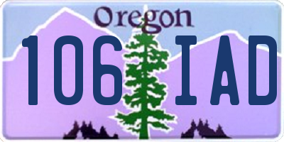 OR license plate 106IAD