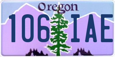 OR license plate 106IAE