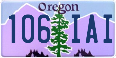 OR license plate 106IAI