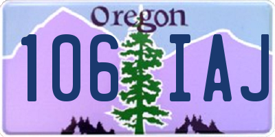 OR license plate 106IAJ