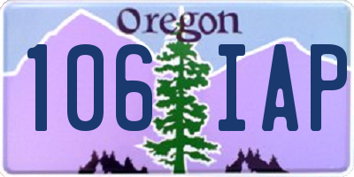 OR license plate 106IAP
