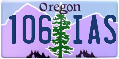 OR license plate 106IAS