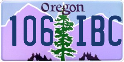 OR license plate 106IBC