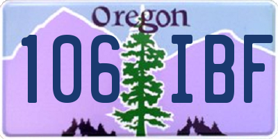 OR license plate 106IBF