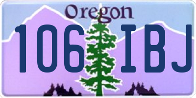 OR license plate 106IBJ