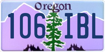 OR license plate 106IBL