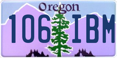 OR license plate 106IBM