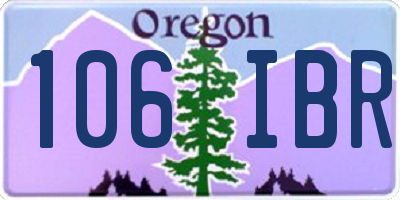OR license plate 106IBR