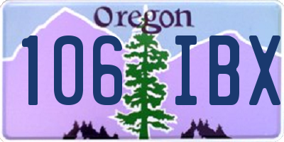 OR license plate 106IBX