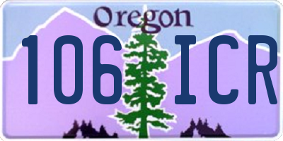 OR license plate 106ICR