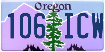 OR license plate 106ICW