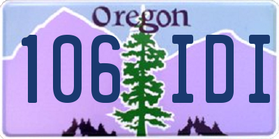 OR license plate 106IDI