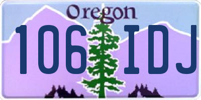 OR license plate 106IDJ