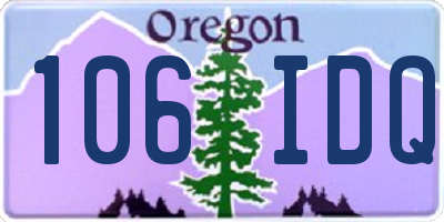 OR license plate 106IDQ