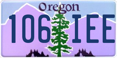 OR license plate 106IEE