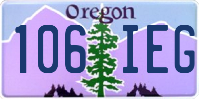 OR license plate 106IEG