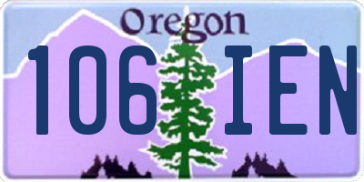 OR license plate 106IEN