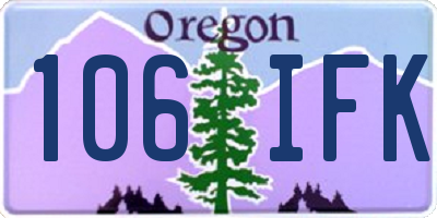 OR license plate 106IFK
