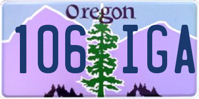 OR license plate 106IGA