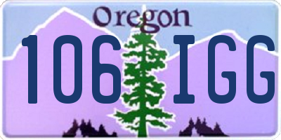 OR license plate 106IGG