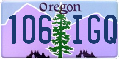 OR license plate 106IGQ