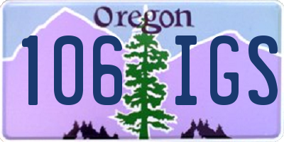 OR license plate 106IGS