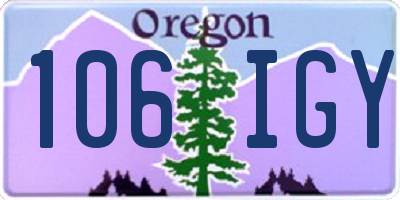 OR license plate 106IGY