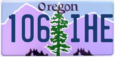 OR license plate 106IHE