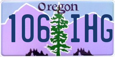 OR license plate 106IHG