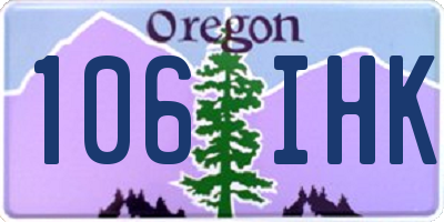 OR license plate 106IHK