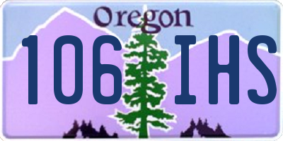 OR license plate 106IHS