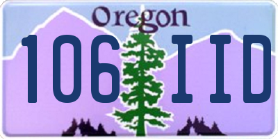 OR license plate 106IID