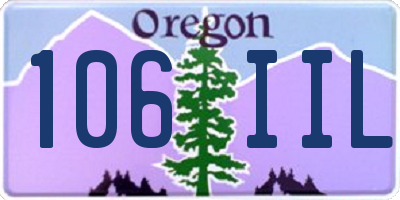 OR license plate 106IIL