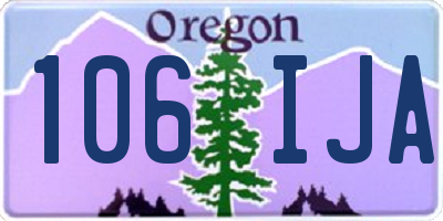 OR license plate 106IJA