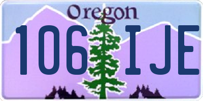 OR license plate 106IJE