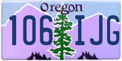 OR license plate 106IJG
