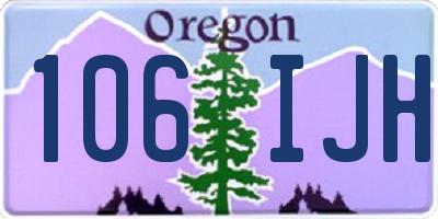 OR license plate 106IJH