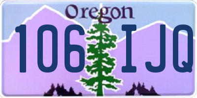 OR license plate 106IJQ