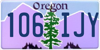 OR license plate 106IJY