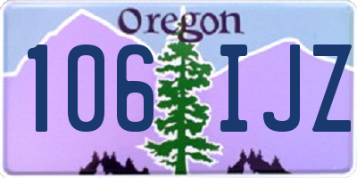 OR license plate 106IJZ