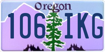 OR license plate 106IKG