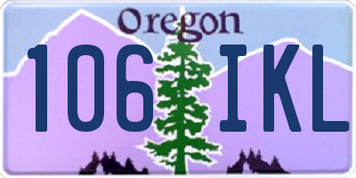 OR license plate 106IKL