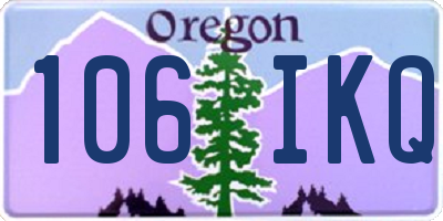 OR license plate 106IKQ